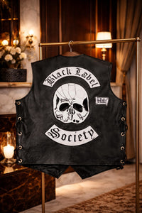 Genuine leather motorcycle vest Black Label Society (BLS)